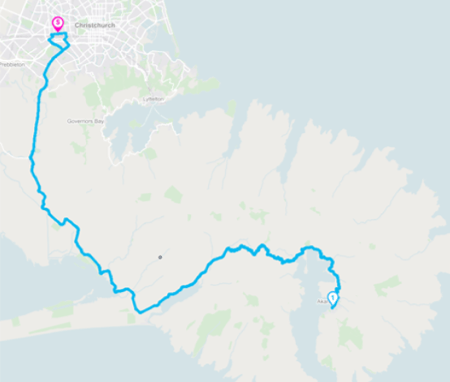 Figure 5 - Chch to Akaroa map NEW