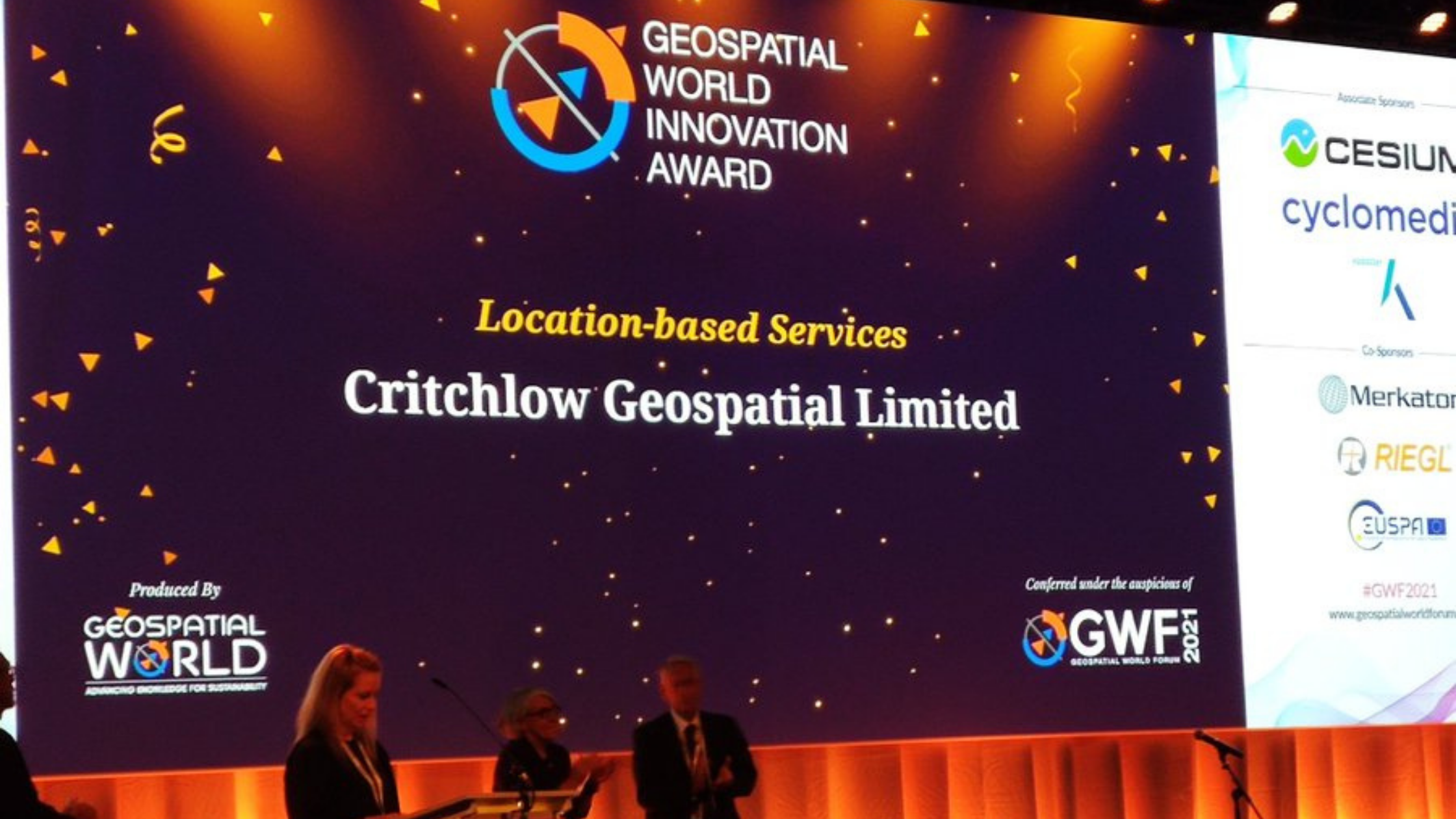Critchlow Geospatial and SwitchMyFleet Big Winners at the Geospatial World Innovation Awards 2021